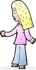 cartoon woman with open arms