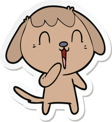 sticker of a cute cartoon dog