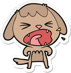 sticker of a cute cartoon dog