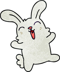quirky hand drawn cartoon rabbit