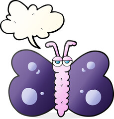 speech bubble cartoon butterfly
