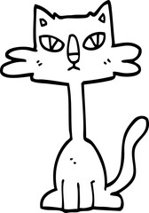 line drawing cartoon funny cat