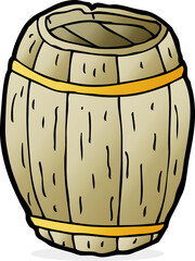 cartoon wooden barrel
