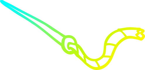 cold gradient line drawing cartoon needle and thread