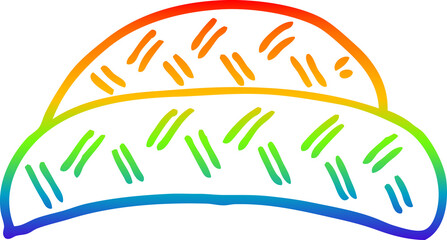 Fototapeta premium rainbow gradient line drawing cartoon hat