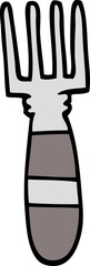 hand drawn doodle style cartoon fork