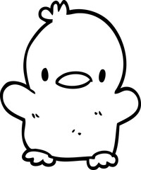 cute line drawing cartoon chick