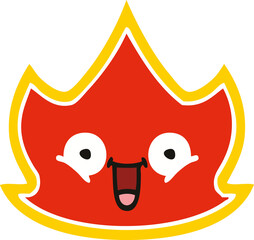 flat color retro cartoon fire