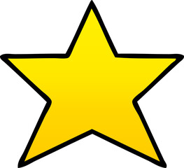 gradient shaded cartoon gold star