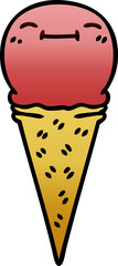quirky gradient shaded cartoon happy ice cream