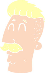 flat color illustration of a cartoon man with hipster hair cut