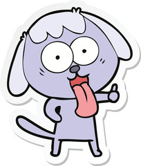 sticker of a cute cartoon dog
