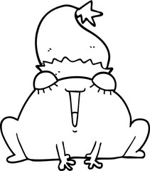 cute cartoon christmas frog