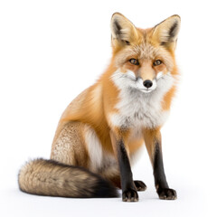 Fototapeta premium Un renard sur un fond blanc