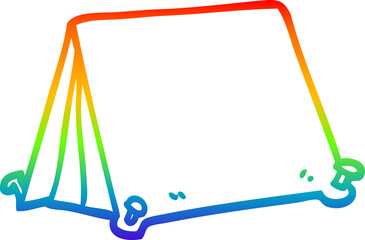 rainbow gradient line drawing cartoon tent