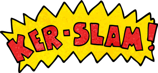 cartoon doodle word ker-slam