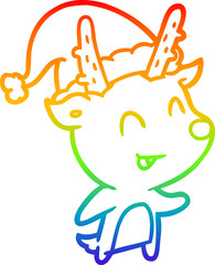 rainbow gradient line drawing christmas reindeer