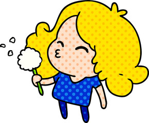 cartoon of cute kawaii girl