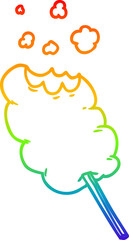 rainbow gradient line drawing cartoon candy floss