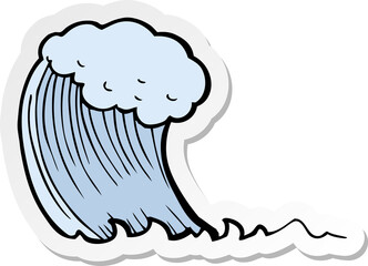 sticker of a cartoon wave