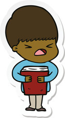 sticker of a cartoon stressed man