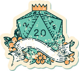 natural twenty D20 dice roll illustration