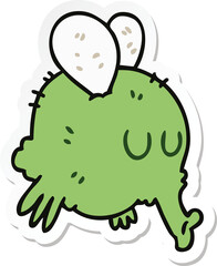 sticker of a quirky hand drawn cartoon fly