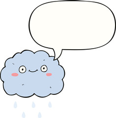 cute cartoon cloud and speech bubble