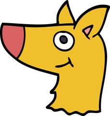 cartoon doodle happy dog face