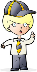 cartoon school boy