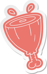 cartoon sticker of a joint of ham