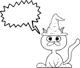 speech bubble cartoon halloween cat