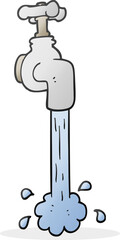 cartoon running faucet
