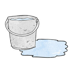 textured cartoon bucket of water
