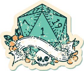 natural one d20 dice roll illustration