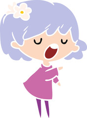 cartoon of a cute kawaii girl