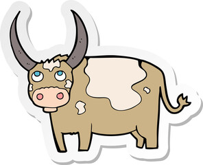 sticker of a cartoon cow