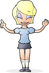 cartoon pretty girl with idea