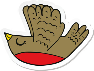 sticker of a cartoon flying bird