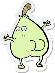sticker of a a nice pear cartoon