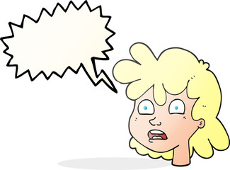 speech bubble cartoon female face