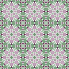 Seamless geometric pattern. Girih seamless pattern. Vector decorative ornamental pattern. Morocco Traditional Islamic Design. Mosque decoration element. Abstract background.