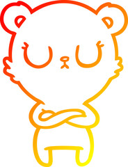 warm gradient line drawing peaceful cartoon polar bear