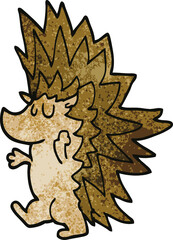 cartoon doodle spiky hedgehog