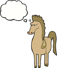 cartoon horse with thought bubble