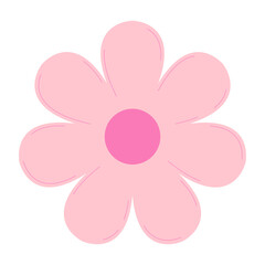 Pink flower with seven petals.