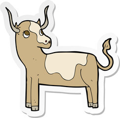 sticker of a cartoon cow