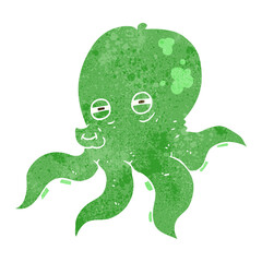 retro cartoon octopus