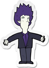 sticker of a cartoon vampire