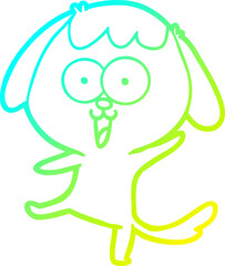 cold gradient line drawing cute cartoon dog